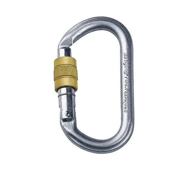 Steel Oval Carabiner Screw Gate - Teräs sulkurengas